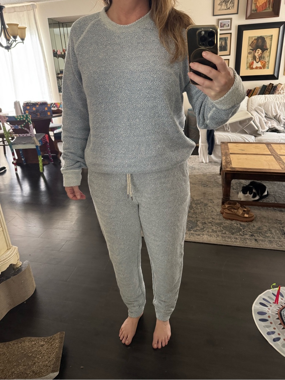 Faherty Men’s Heather Gray Knit Sweatshirt & Jogger Set